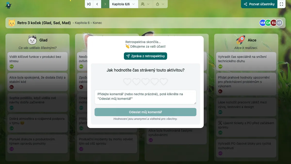 Retro 3 koček (Glad, Sad, Mad) - end