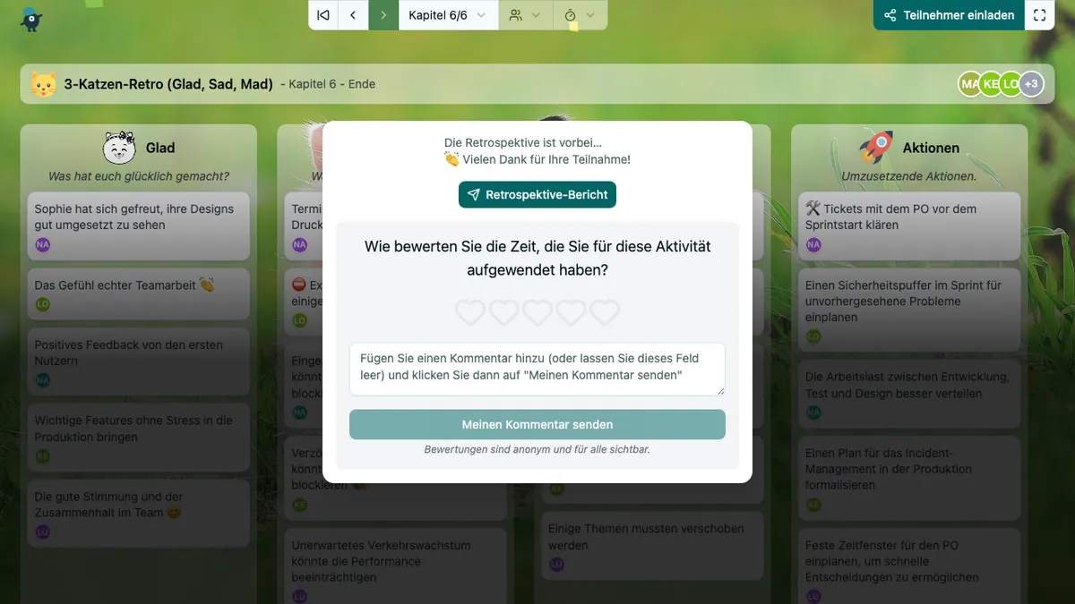 3-Katzen-Retro (Glad, Sad, Mad) - end