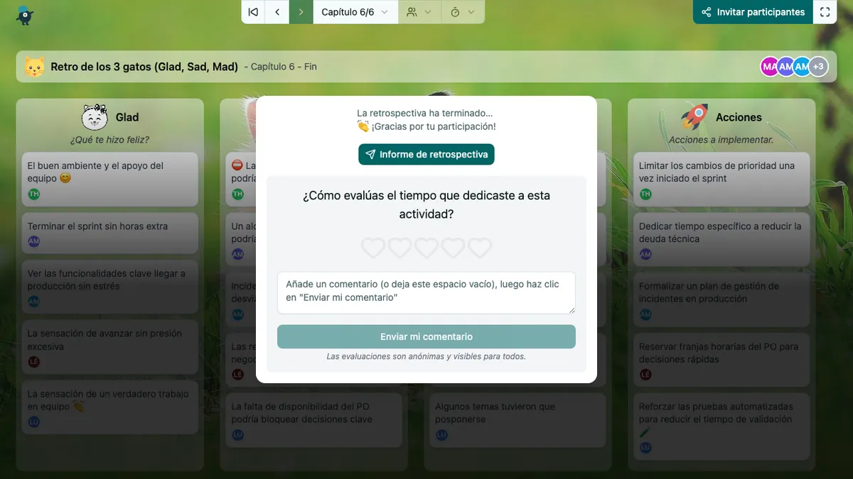 Retro de los 3 gatos (Glad, Sad, Mad) - end