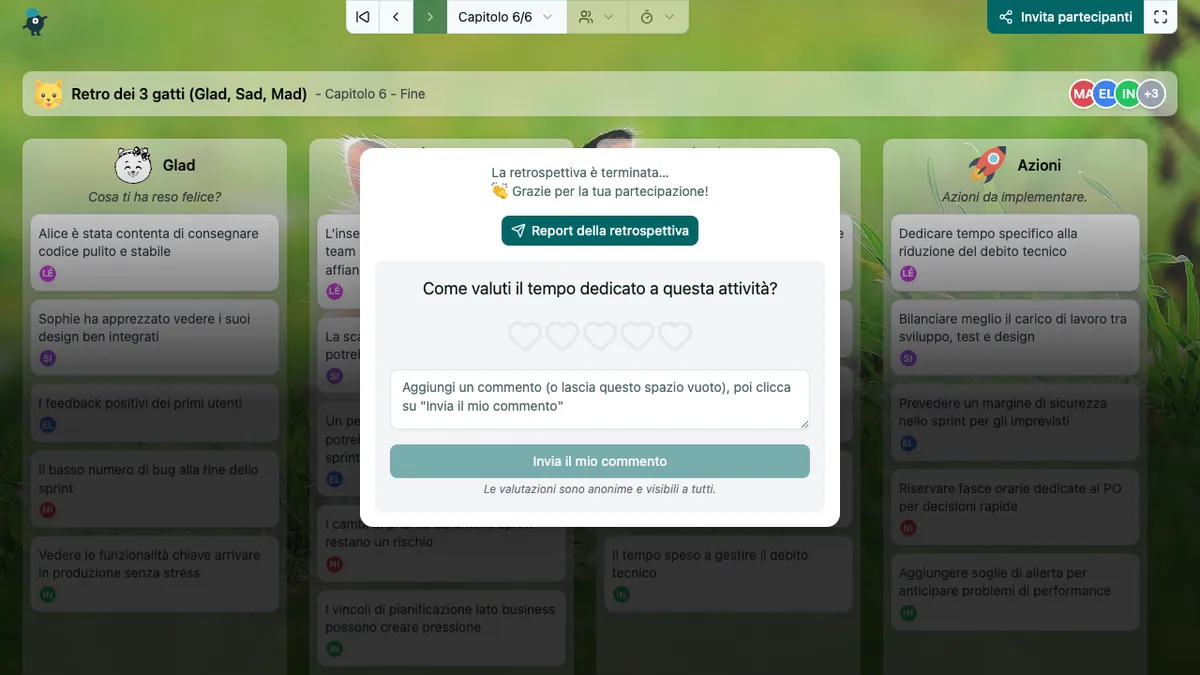 Retro dei 3 gatti (Glad, Sad, Mad) - end