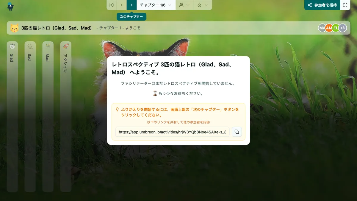 3匹の猫レトロ（Glad、Sad、Mad） - welcome