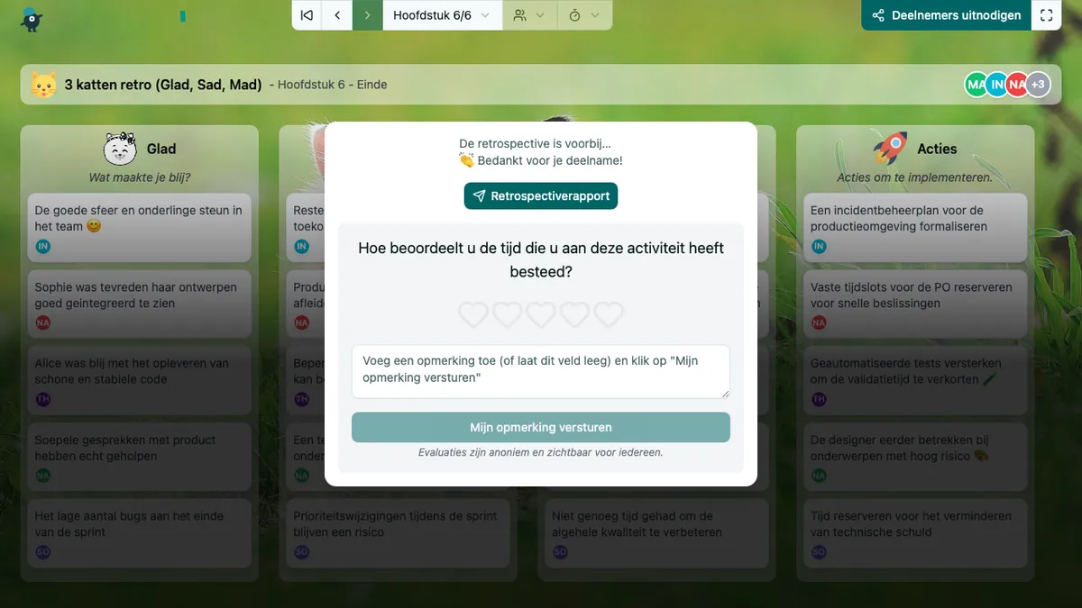 3 katten retro (Glad, Sad, Mad) - end