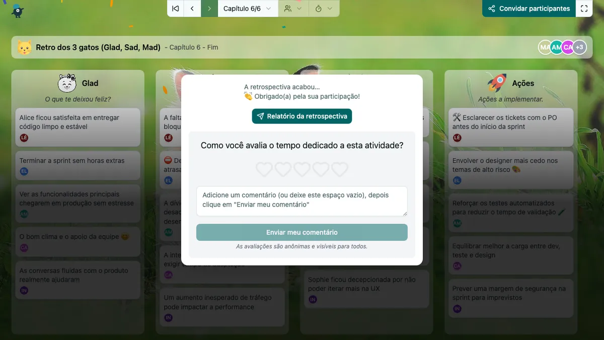 Retro dos 3 gatos (Glad, Sad, Mad) - end