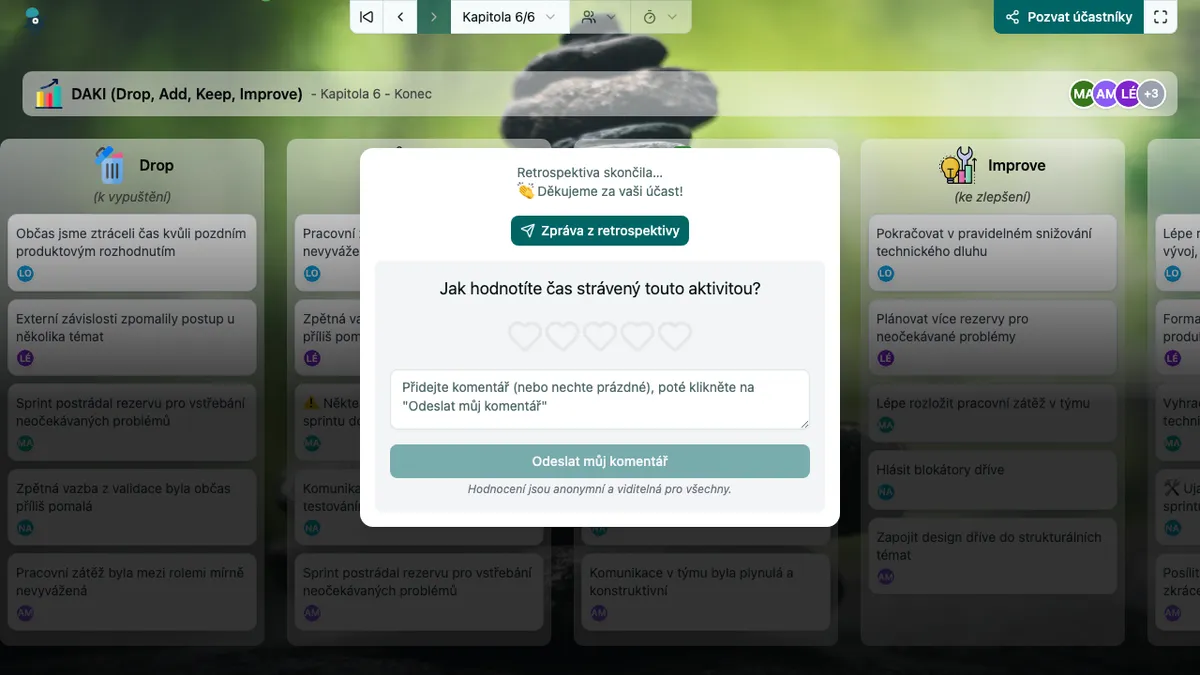 DAKI (Drop, Add, Keep, Improve) - end