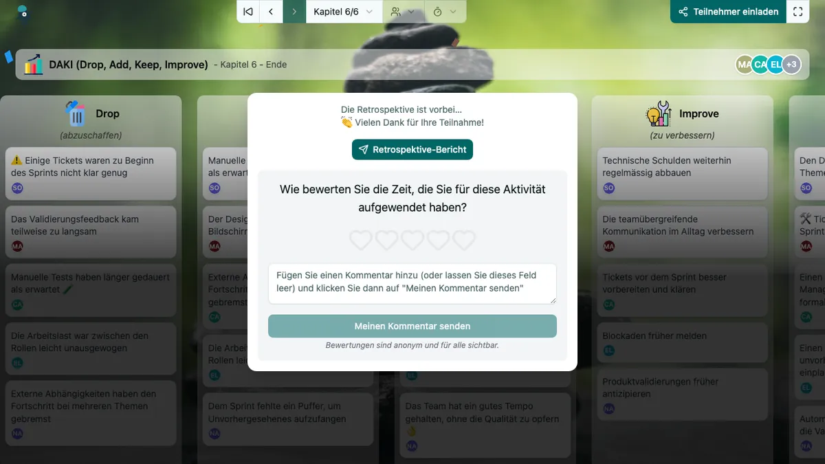 DAKI (Drop, Add, Keep, Improve) - end