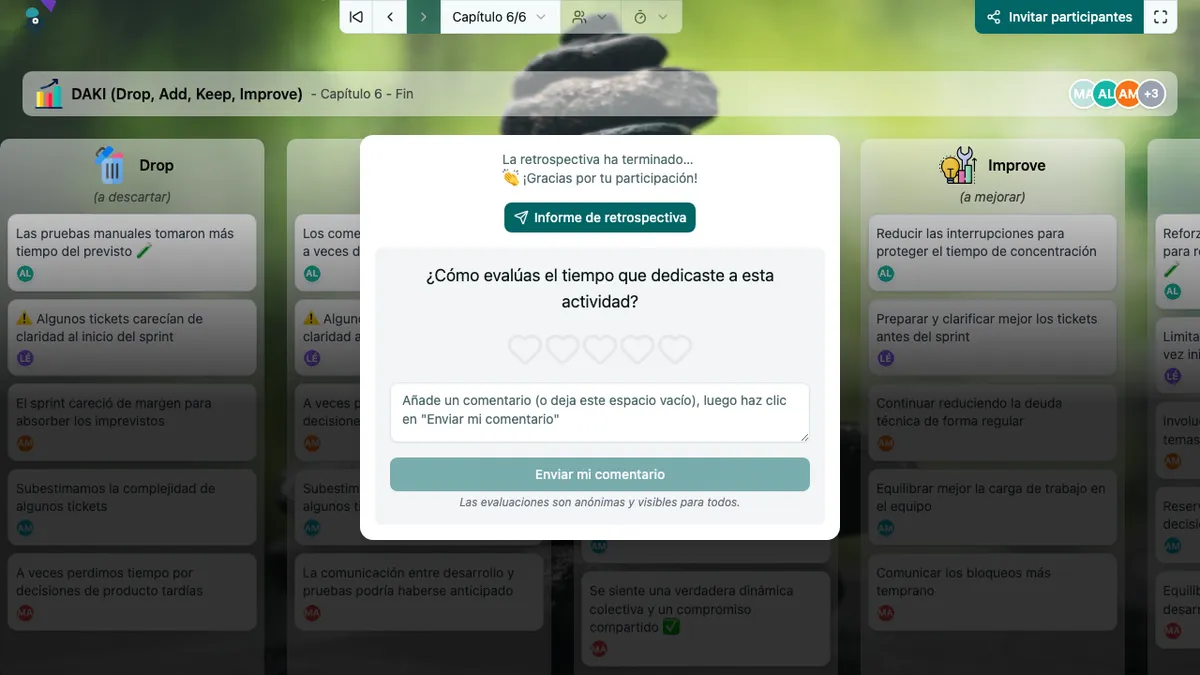 DAKI (Drop, Add, Keep, Improve) - end