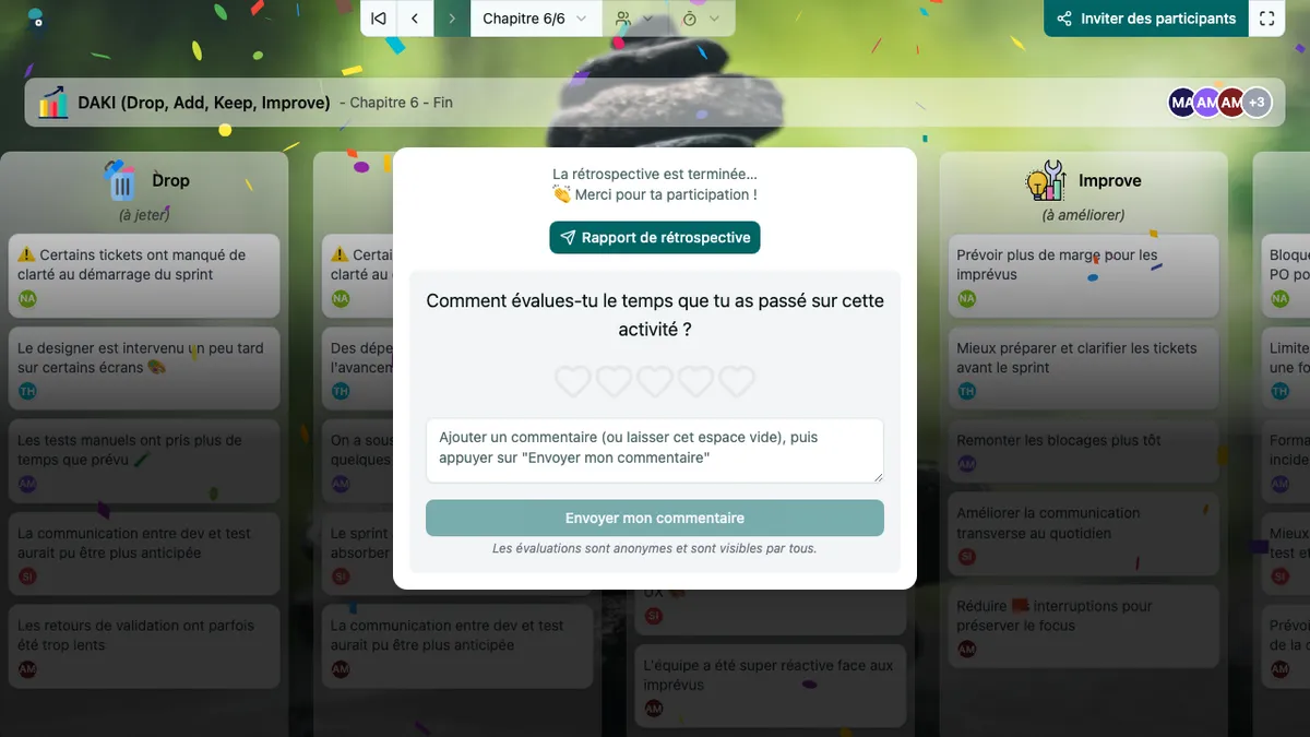 DAKI (Drop, Add, Keep, Improve) - end