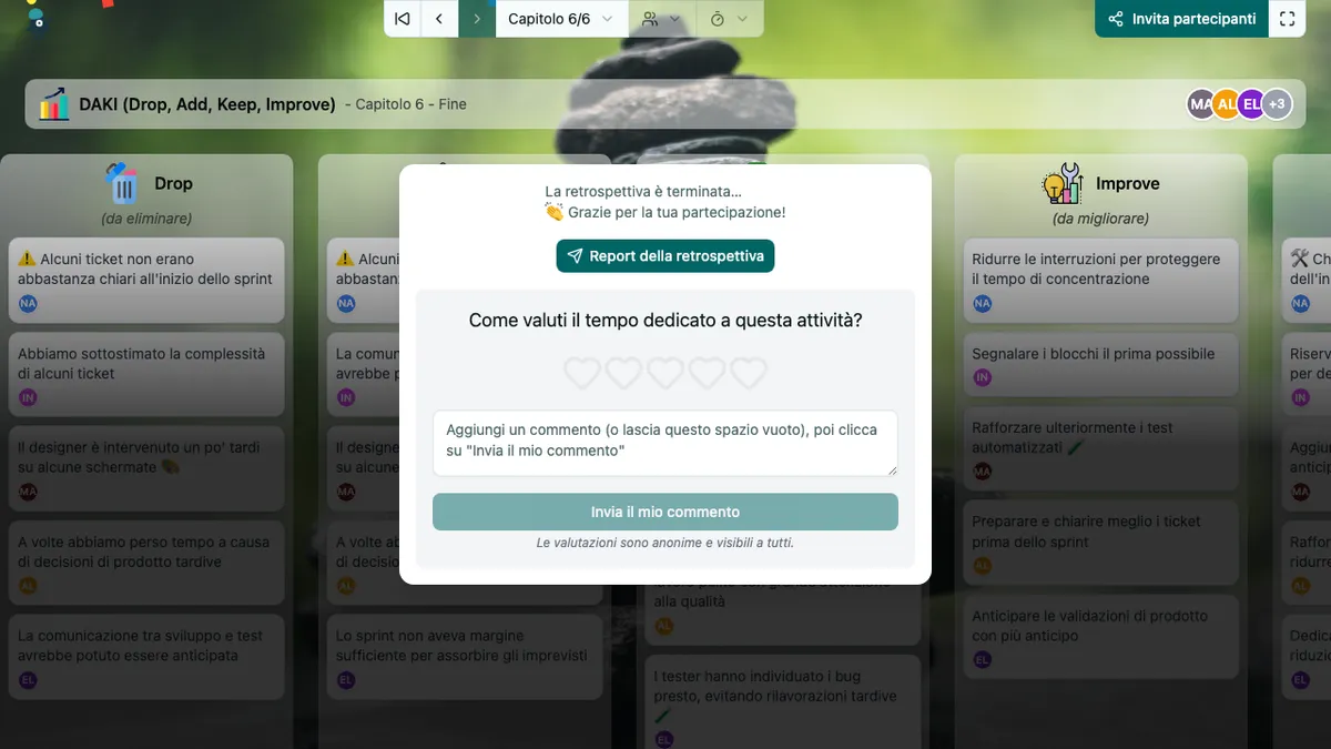 DAKI (Drop, Add, Keep, Improve) - end