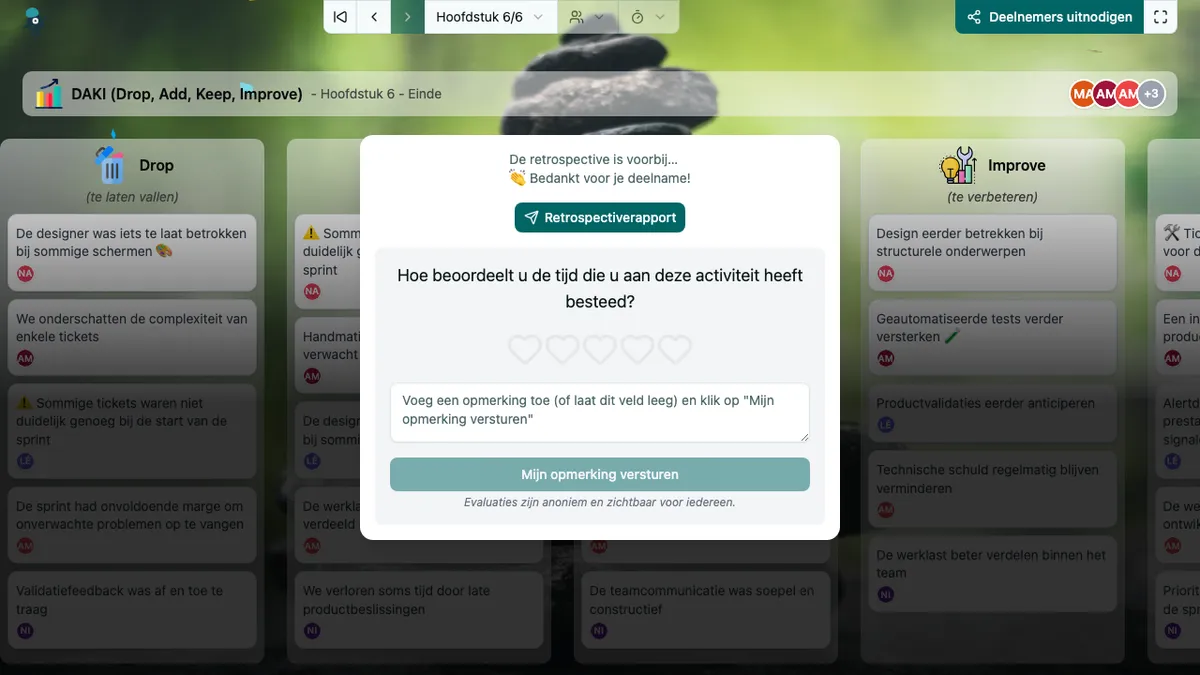 DAKI (Drop, Add, Keep, Improve) - end