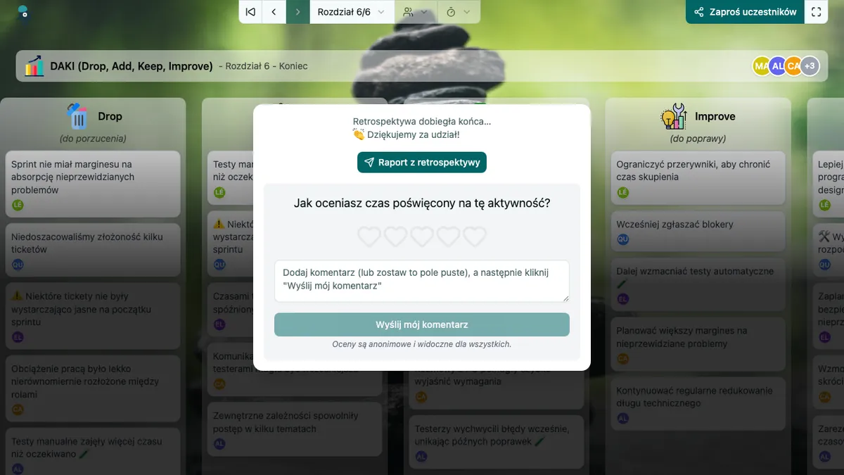 DAKI (Drop, Add, Keep, Improve) - end