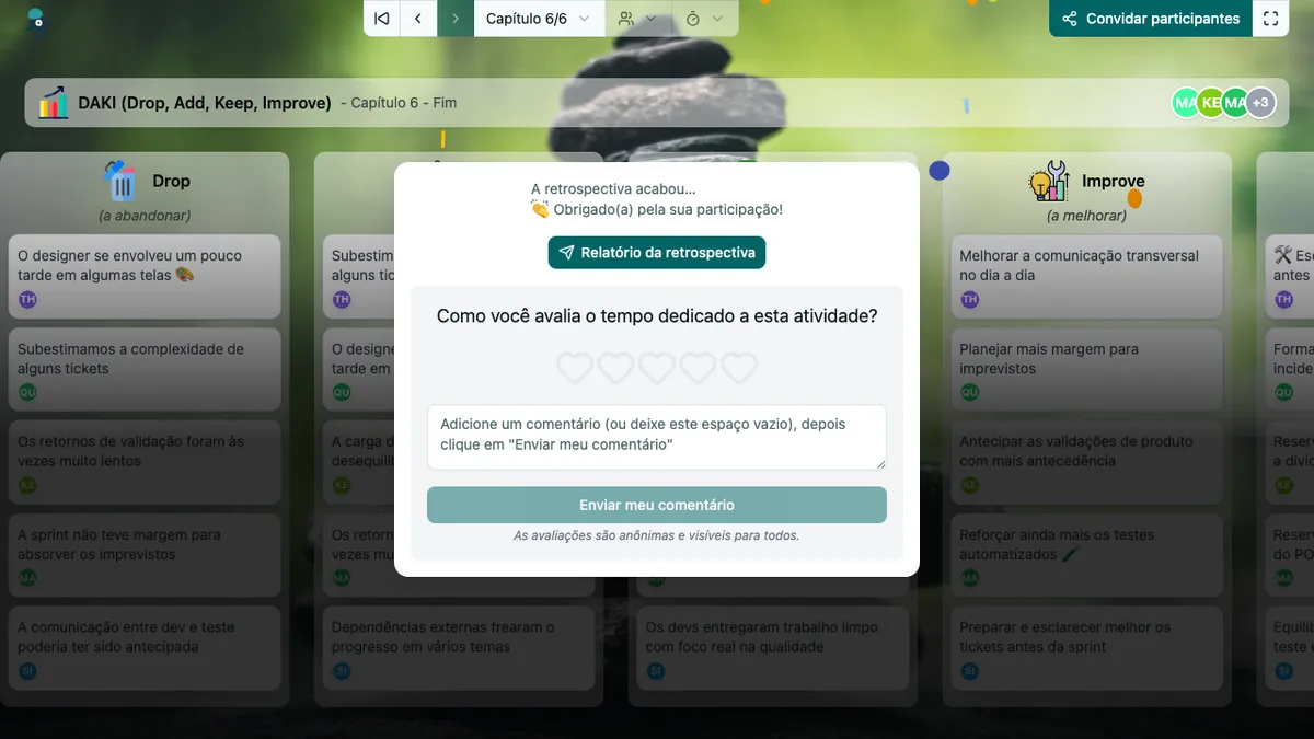 DAKI (Drop, Add, Keep, Improve) - end