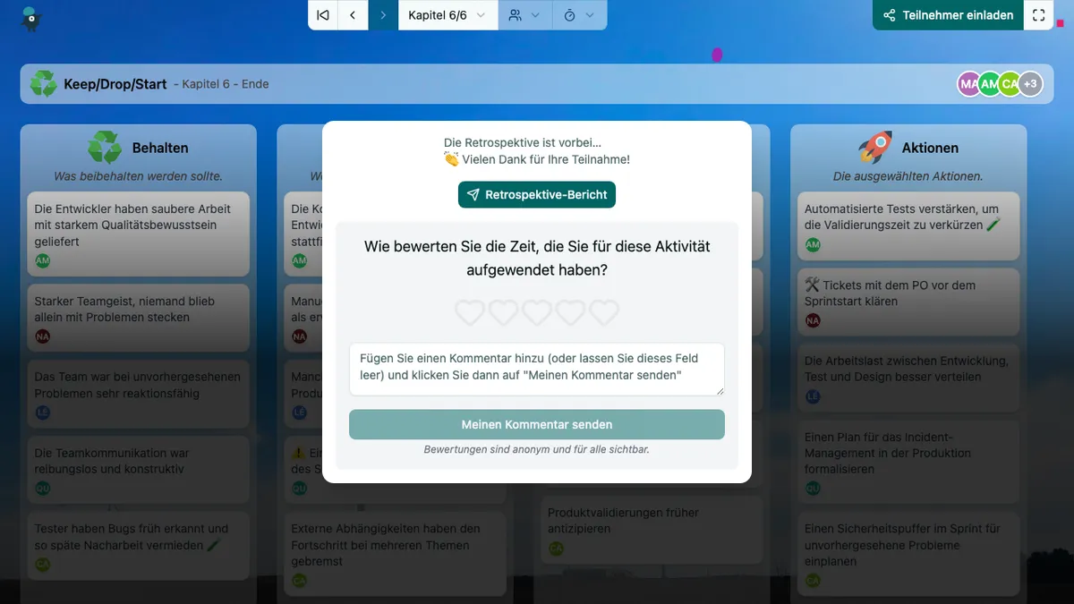 Keep/Drop/Start - end