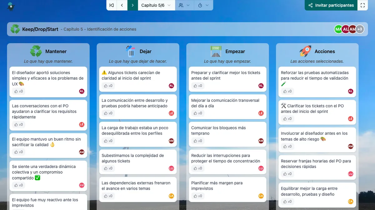 Keep/Drop/Start - actions