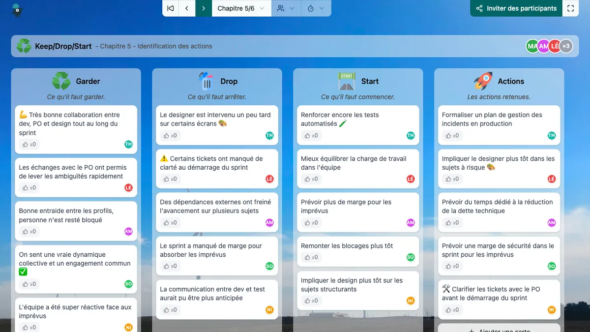 Keep/Drop/Start - actions