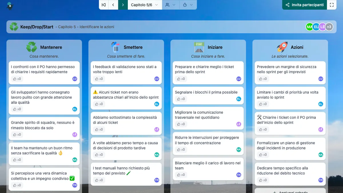 Keep/Drop/Start - actions