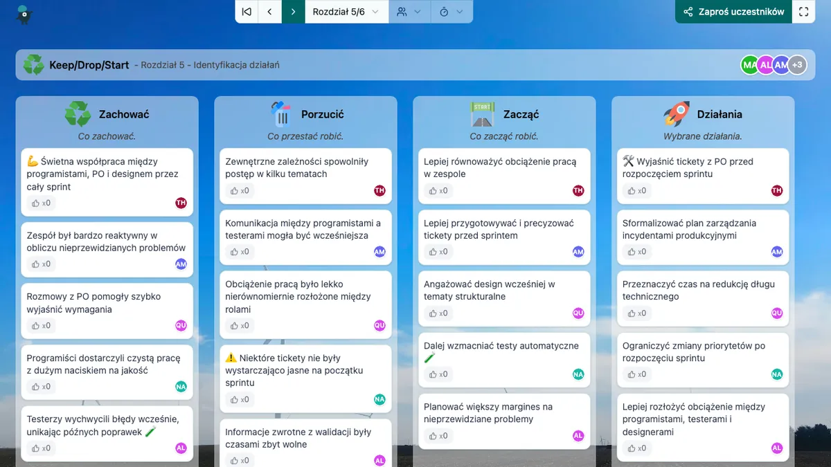 Keep/Drop/Start - actions