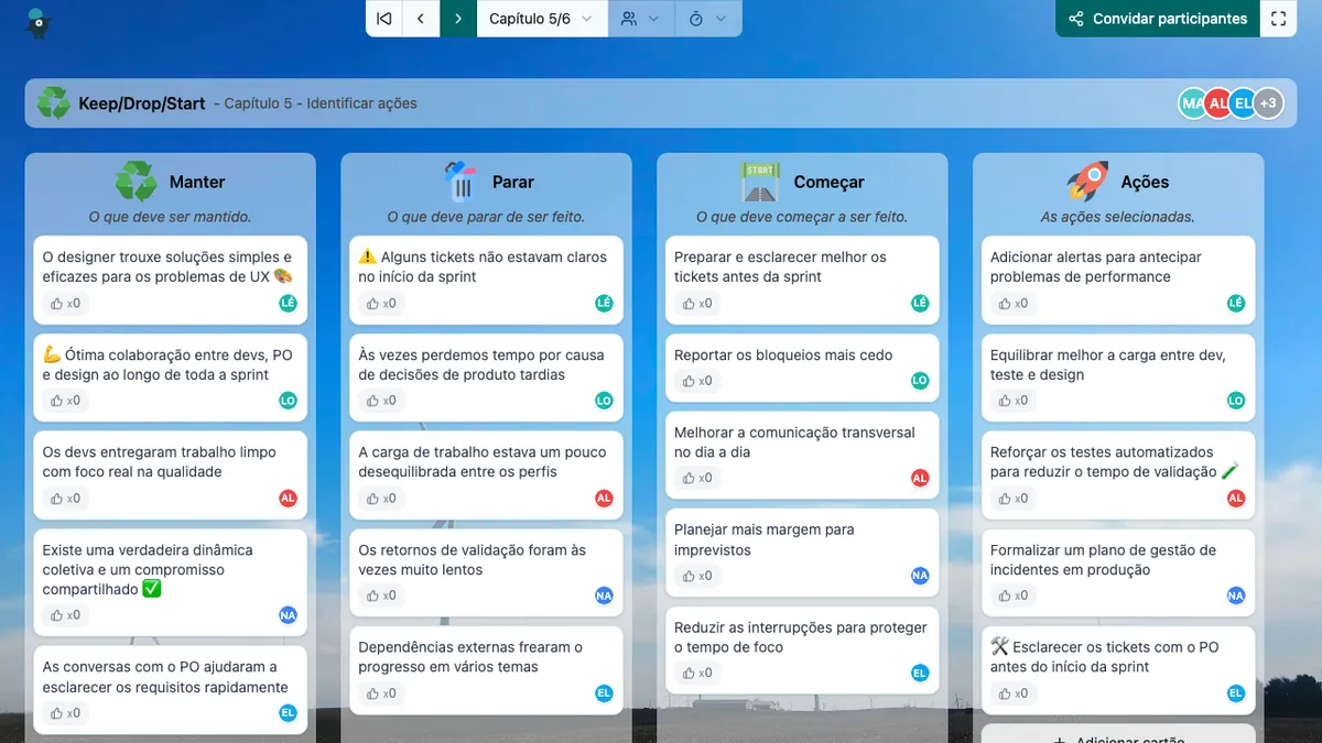 Keep/Drop/Start - actions