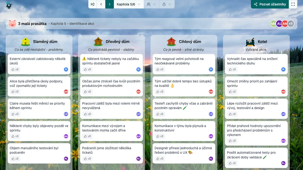 3 malá prasátka - actions