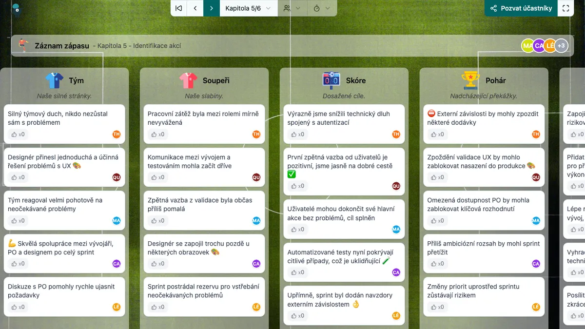 Záznam zápasu - actions