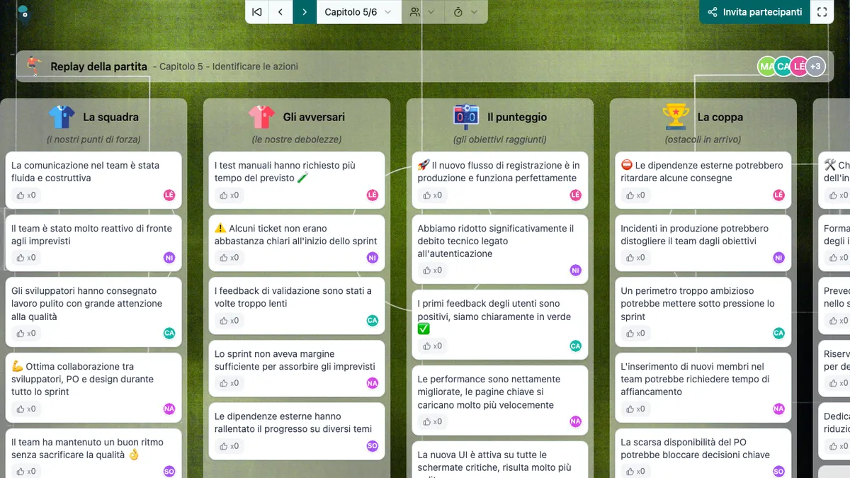 Replay della partita - actions