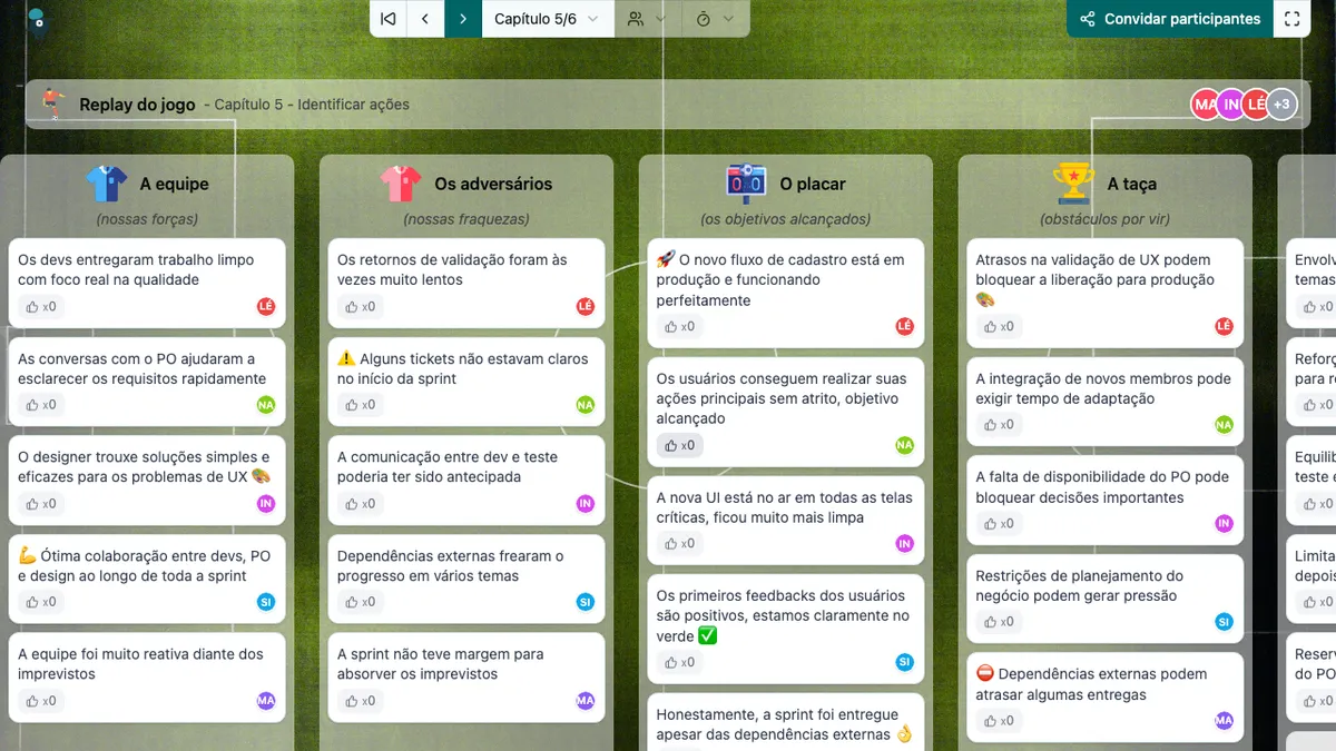 Replay do jogo - actions