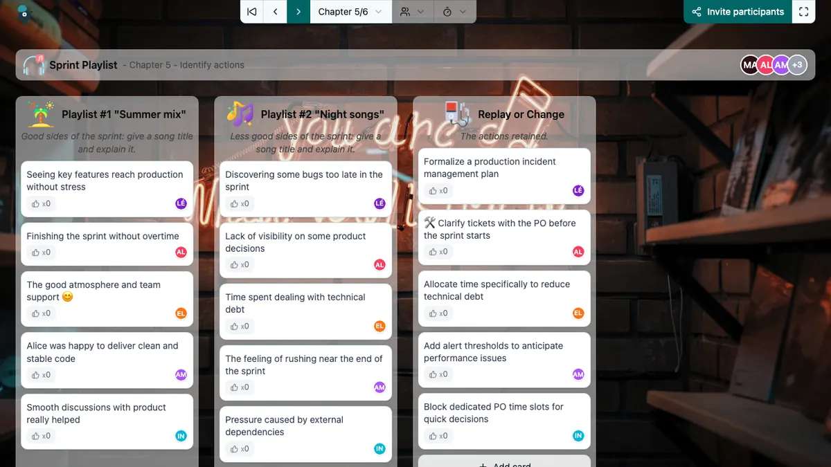 Playlista sprintu - actions