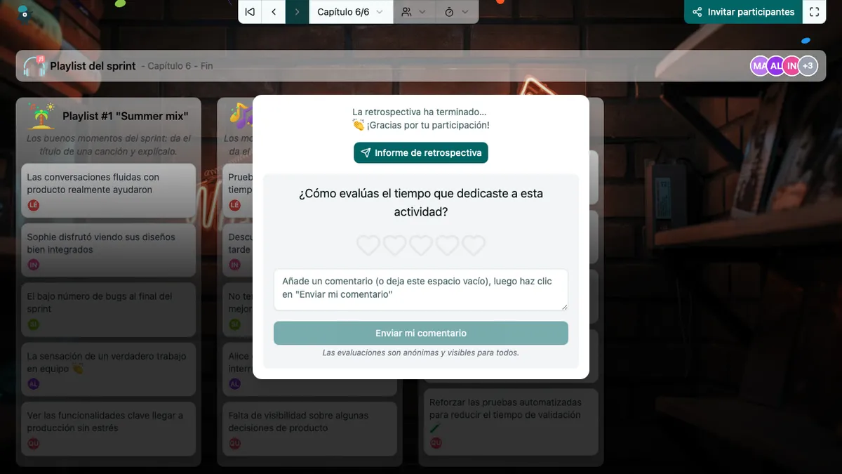 Playlist del sprint - end