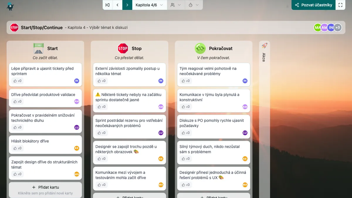 Start/Stop/Continue - choose-subjects