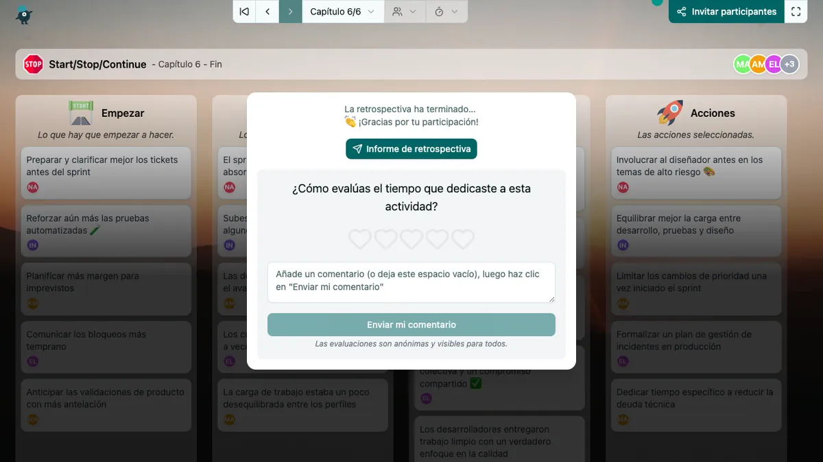 Start/Stop/Continue - end