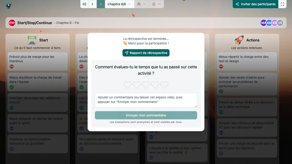Start/Stop/Continue - end