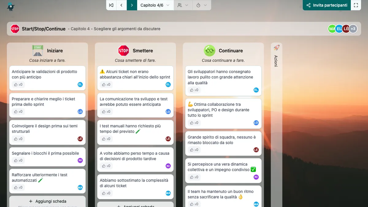 Start/Stop/Continue - choose-subjects