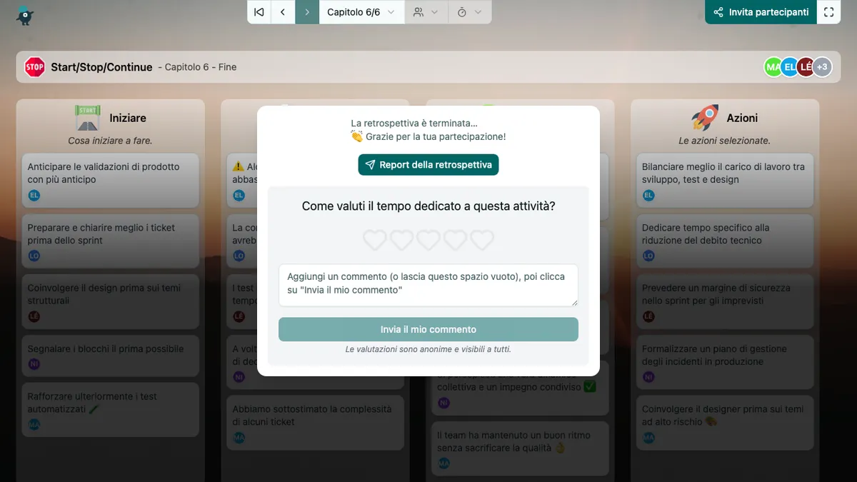 Start/Stop/Continue - end