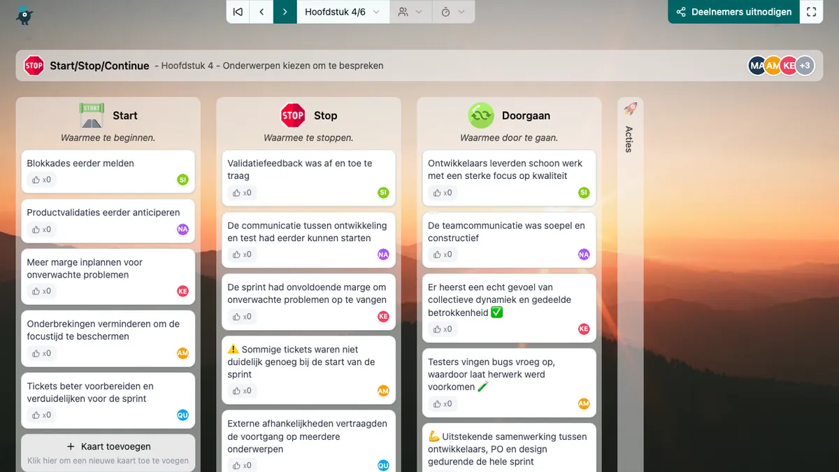 Start/Stop/Continue - choose-subjects