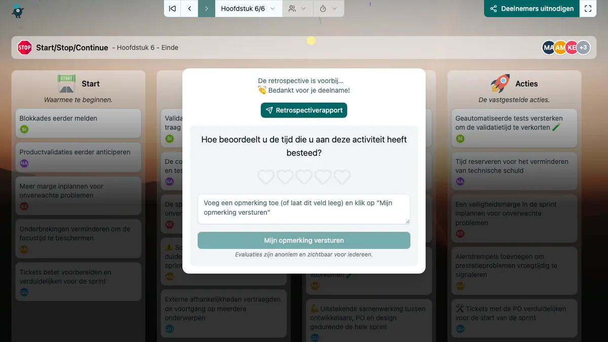 Start/Stop/Continue - end