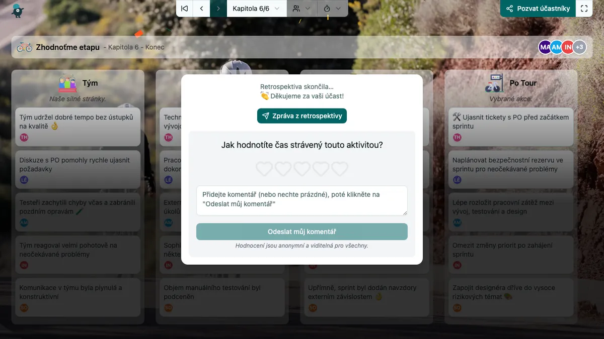 Zhodnoťme etapu - end