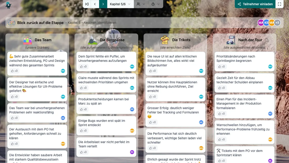 Blick zurück auf die Etappe - actions