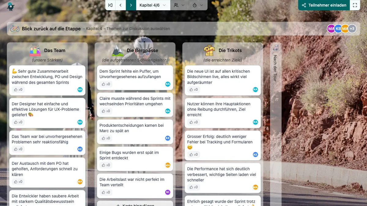 Blick zurück auf die Etappe - choose-subjects