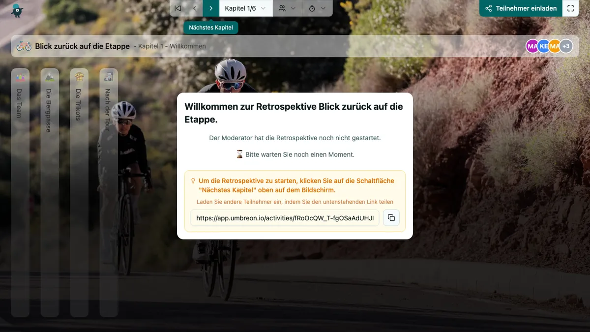 Blick zurück auf die Etappe - welcome