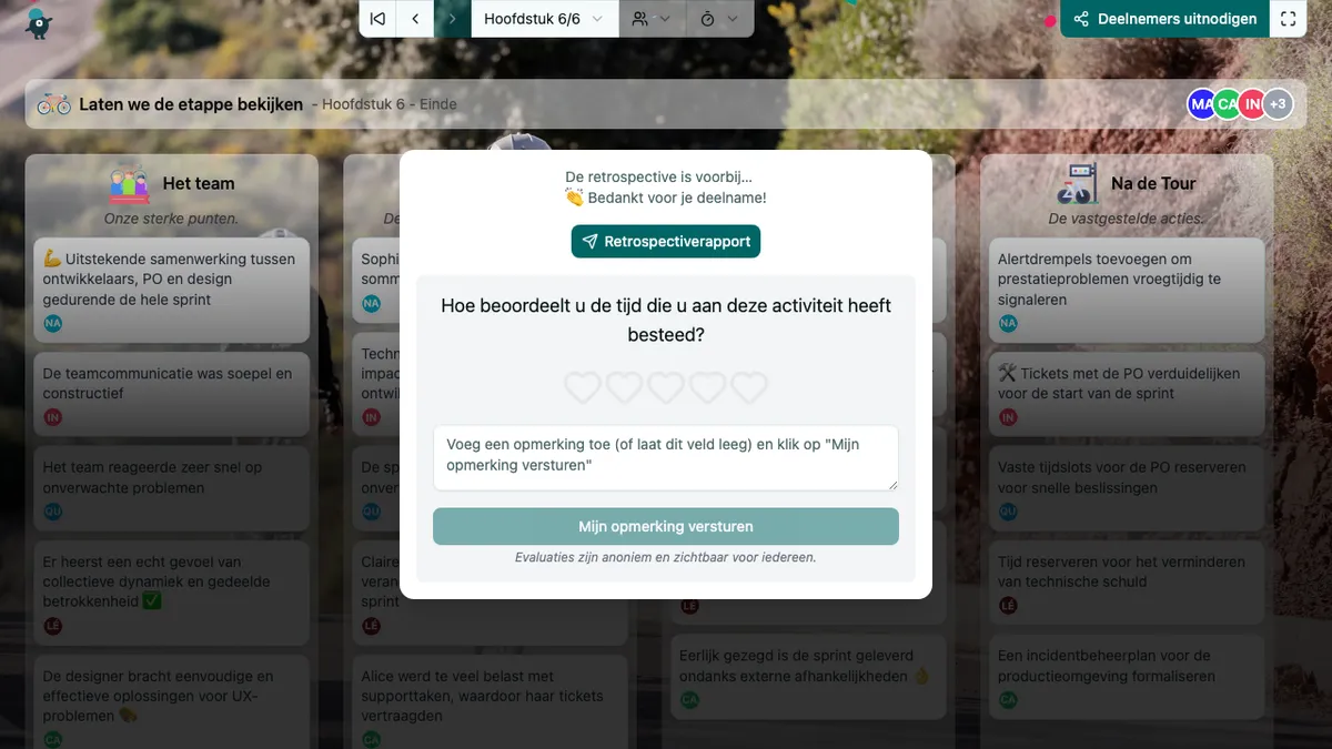 Laten we de etappe bekijken - end